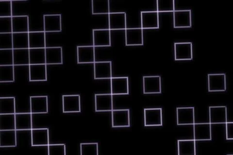 Abstract geometric pattern with squares and lines on black background Stock Illustration