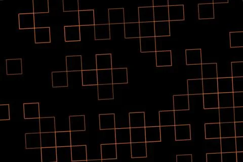 Abstract geometric pattern with squares and lines on black Stock Illustration