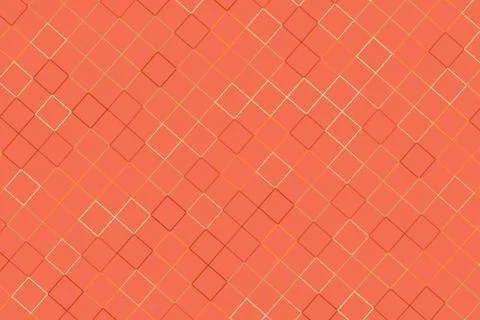 Abstract geometric pattern with squares and circles on orange Stock Illustration