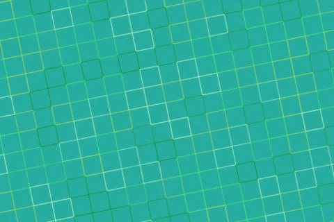 Abstract geometric pattern with squares and lines in blue and green Stock Illustration
