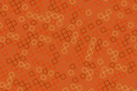 Abstract geometric pattern with squares and lines in orange Stock Illustration
