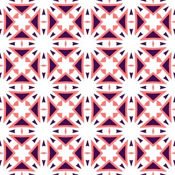 Abstract geometric pattern with squares and triangles in pink, white, and blue Stock Photos
