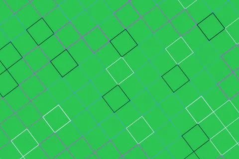 Abstract geometric pattern with squares and green background Stock Photos
