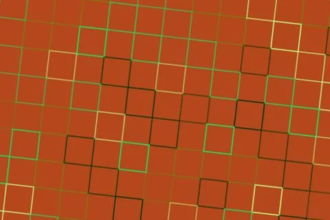 Abstract geometric pattern with squares and lines on red background Stock Photos