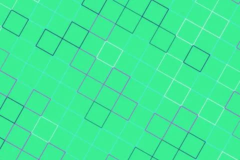 Abstract geometric pattern with squares and circles in teal Foto stock