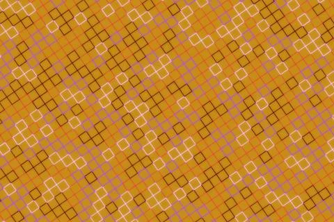 Abstract geometric pattern with squares and circles in orange Stock Photos