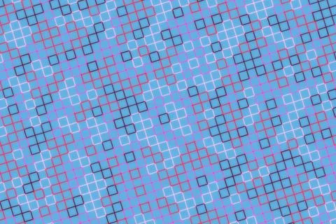 Abstract geometric pattern with squares and lines in blue Stock Photos