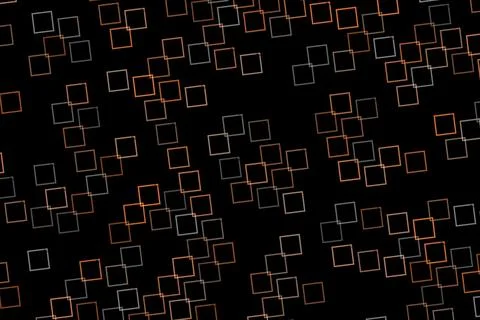 Abstract geometric pattern of squares on black background Stock Illustration