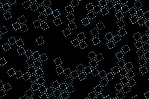 Abstract geometric pattern of squares on black background Illustrazione stock