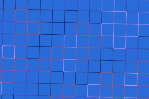 Abstract geometric pattern of squares on blue background Stock Photos