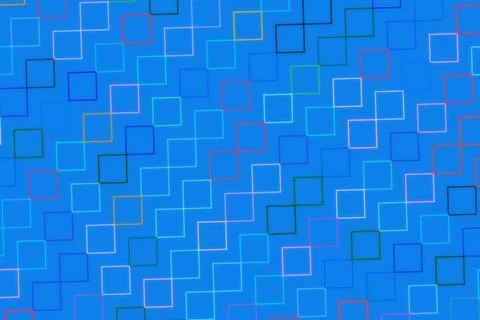 Abstract geometric pattern with squares on blue background Stock Photos