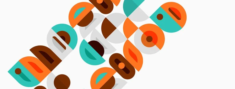 Abstract geometric pattern. Squares, circles, rectangles overlap creating Stockillustratie