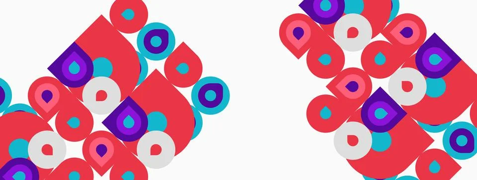 Abstract geometric pattern. Squares, circles, rectangles overlap creating Illustrazione stock