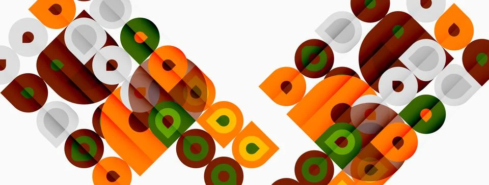 Abstract geometric pattern. Squares, circles, rectangles overlap creating Stockillustratie