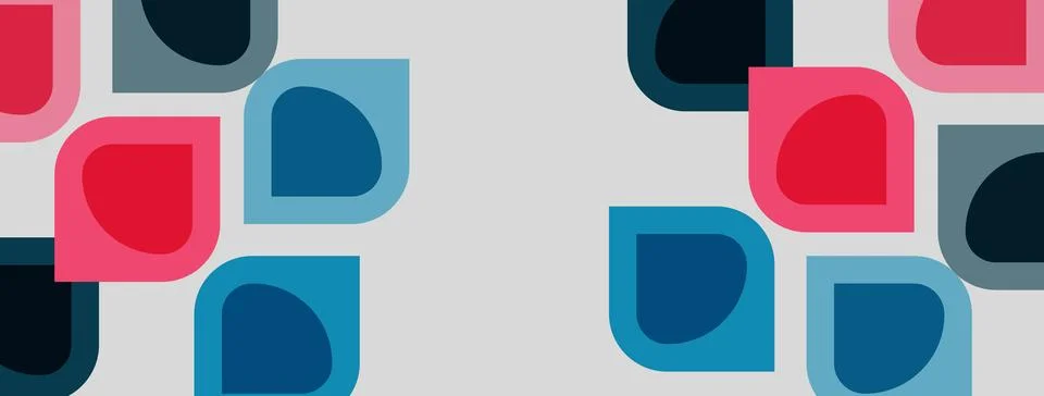 Abstract geometric pattern. Squares, circles overlap creating modern design. 스톡 일러스트