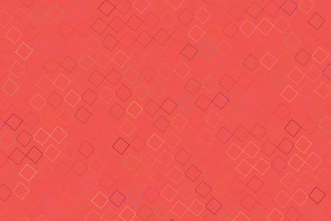 Abstract geometric pattern with squares on coral background 库存插图