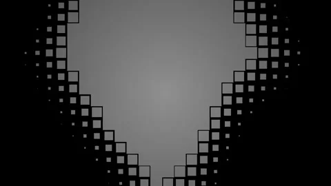 Abstract Geometric Pattern of Squares Fading into Darkness. Stock Footage 333913725