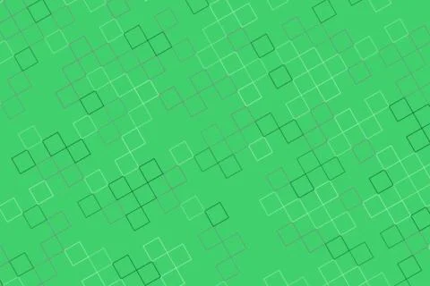 Abstract geometric pattern of squares on green background 스톡 일러스트