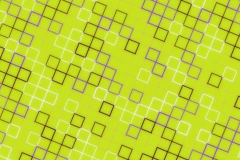Abstract geometric pattern with squares in green and yellow Stock Illustration