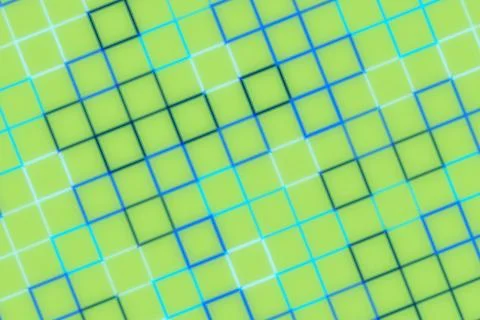 Abstract geometric pattern of squares in green and blue Foto stock