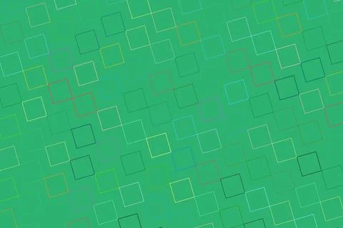 Abstract geometric pattern with squares on green background Stock Photos