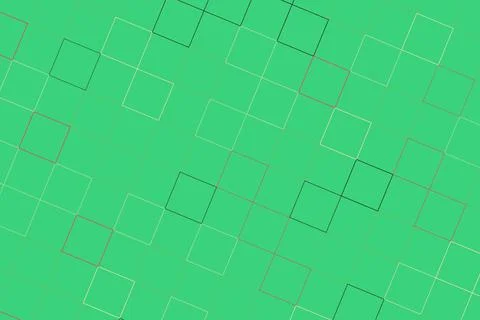Abstract geometric pattern with squares on green background Stock Photos
