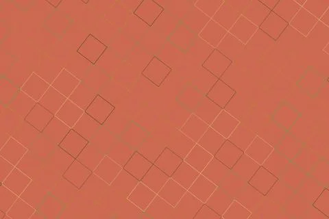 Abstract geometric pattern with squares on orange background Stock Illustration