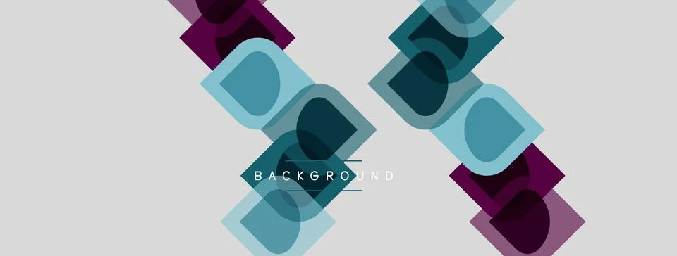 Abstract geometric pattern. Squares overlap, creating layered visual effect. イラスト素材