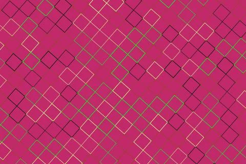 Abstract geometric pattern with squares in pink and green Stock Illustration