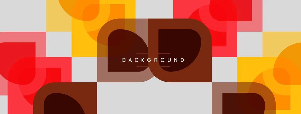 Abstract geometric pattern. Squares, rectangles overlap creating warm color イラスト素材