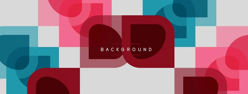 Abstract geometric pattern. Squares, rectangles overlap creating colorful v.. Stock Illustration