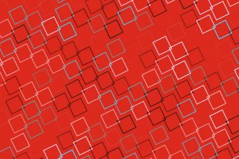 Abstract geometric pattern of squares on red background Stock Illustration