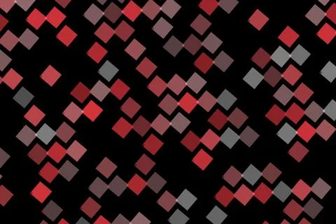 Abstract geometric pattern of squares in red gray on black Stock Illustration