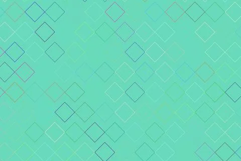 Abstract geometric pattern with squares on teal background Stock Illustration
