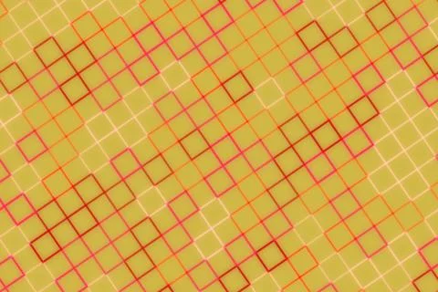 Abstract geometric pattern with squares on yellow background Ilustración de archivo