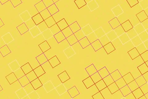 Abstract geometric pattern with squares on yellow background 스톡 일러스트