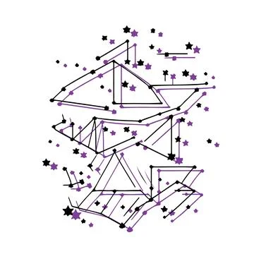 Abstract geometric pattern with stars. Concept of connection, network, and .. Stockillustratie