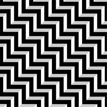 Abstract geometric pattern with stripes. Black and white zigzag print Illustrazione stock