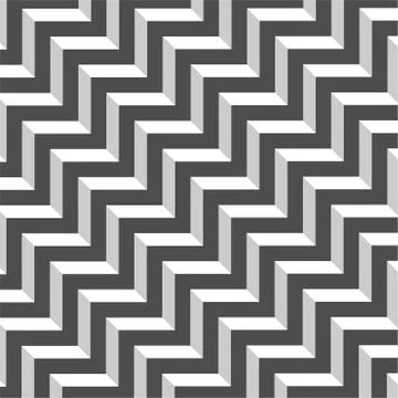 Abstract geometric pattern with stripes. Black and white zigzag print Illustrazione stock