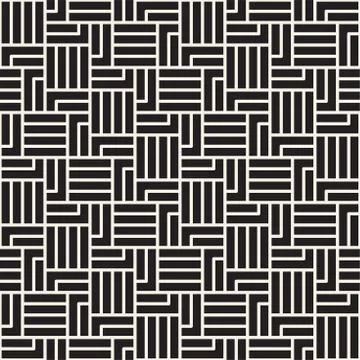 Abstract geometric pattern with stripes. Vector seamless background. Black an Illustrazione stock