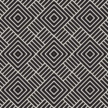Abstract geometric pattern with stripes. Vector seamless background. Black an 스톡 일러스트
