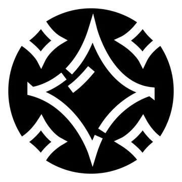 Abstract geometric pattern symbol inside a black circle Stock Illustration