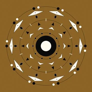 Abstract geometric pattern with symmetrical flying birds illustration illus.. 스톡 일러스트
