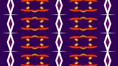 Abstract geometric pattern with symmetrical repeating shapes in red and pur.. Stock Footage 320147819