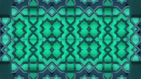 Abstract Geometric Pattern with Teal and Dark Blue Stock Footage 289136495