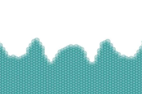 Abstract Geometric Pattern of Teal Circular Shapes Forming a Wavy Landscape Stock Illustration