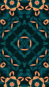 Abstract geometric pattern with teal orange shapes for modern interiors. Stock Illustration