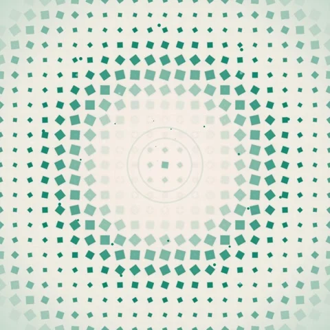 Abstract Geometric Pattern of Teal Squares Expanding from Center on Light B.. 스톡 동영상 347804708