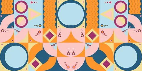 Abstract Geometric pattern in trendy colors on the beauty theme. Stock Illustration