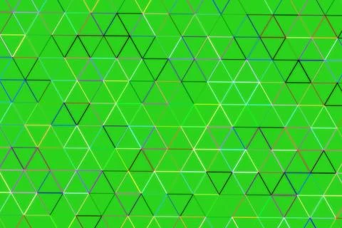Abstract geometric pattern with triangles and lines on green background Stock Illustration
